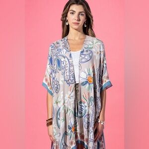 Grand Peach Paisley Kimono